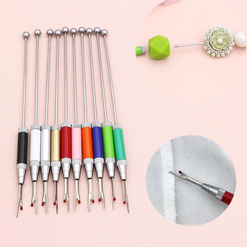 Frinnovan 10 Packs Beadable Thread Cutter Seam Rippers for Sewing Metal Embroidery Removal Tool Beaded Tag Remover for DIY Craft (Pink) - Image 3
